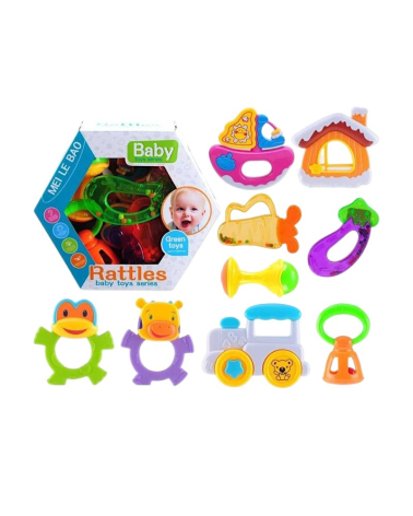 Σετ βρεφικές κουδουνίστρες & μασητικά - TG8364A - 9pcs