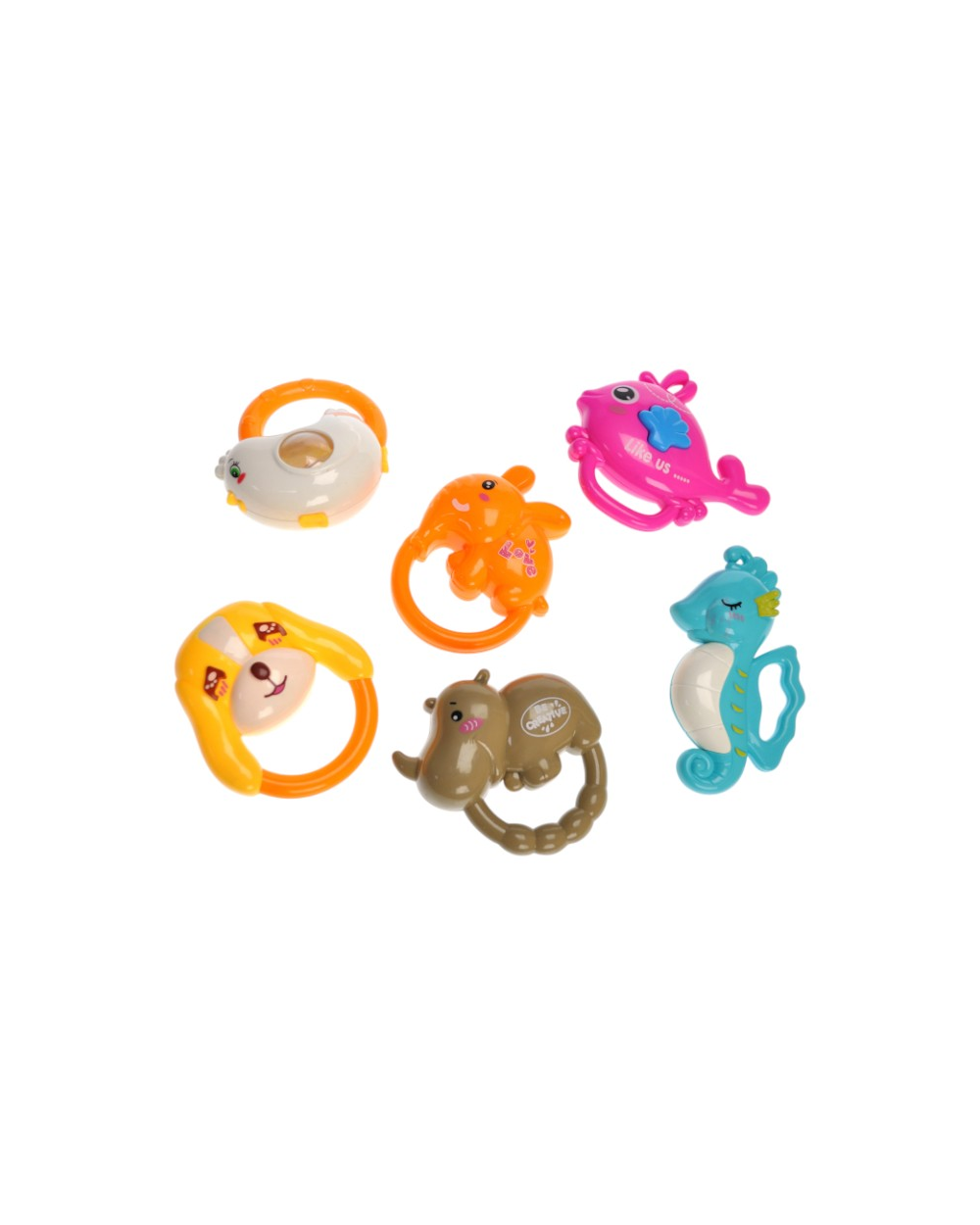 Σετ βρεφικές κουδουνίστρες & μασητικά - TG8382-16 - 6pcs