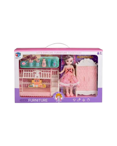 Σετ κούκλα με αξεσουάρ σπιτιού - 6688-15-DIY