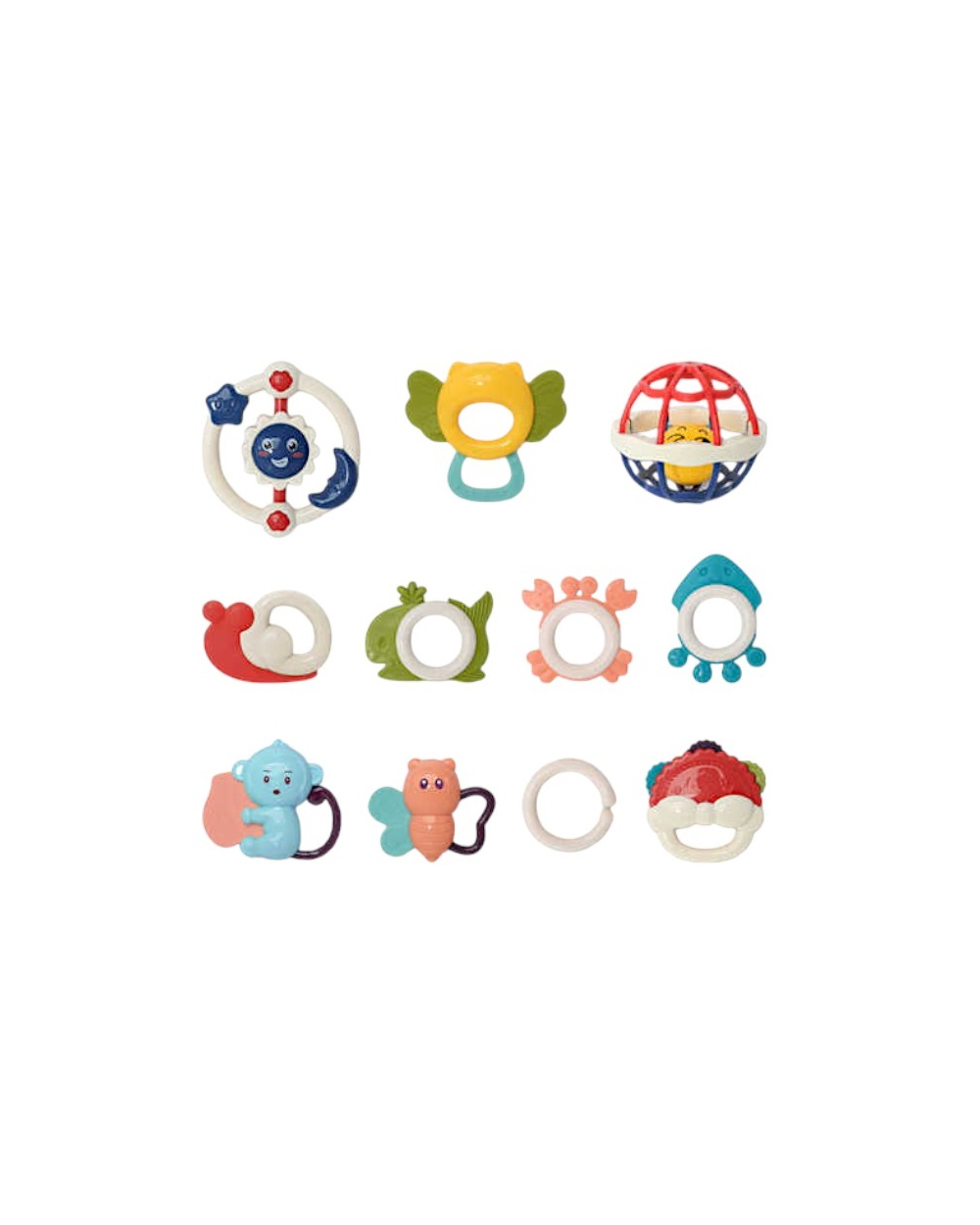 Σετ βρεφικές κουδουνίστρες & μασητικά - 11pcs - 532-12