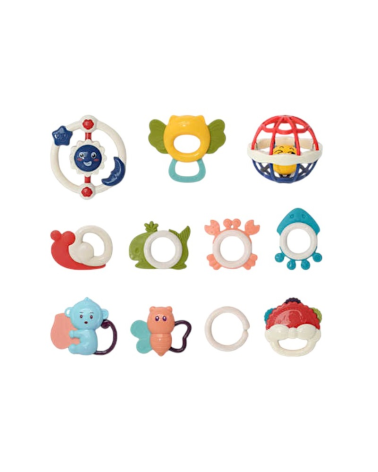 Σετ βρεφικές κουδουνίστρες & μασητικά - 11pcs - 532-12