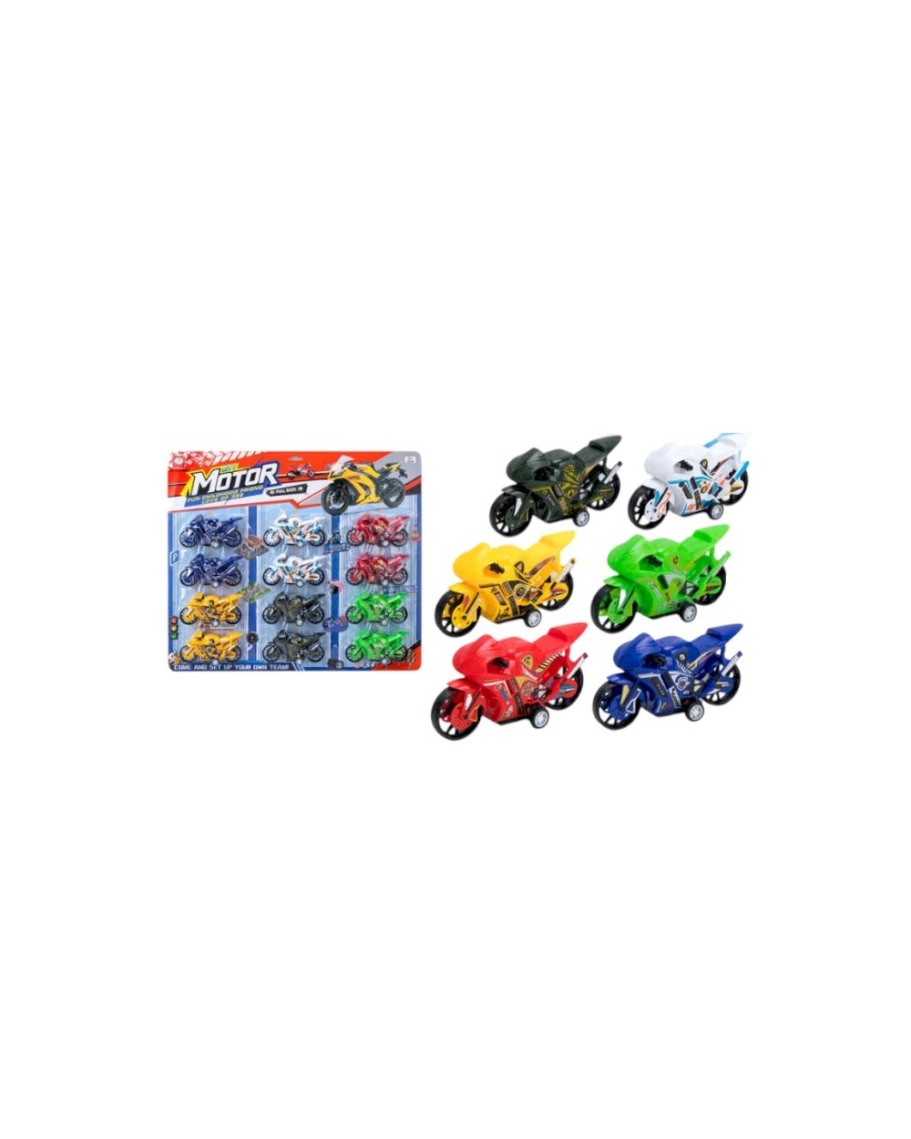 Σετ mini μοτοσυκλέτες - 12pcs - 399-464B6