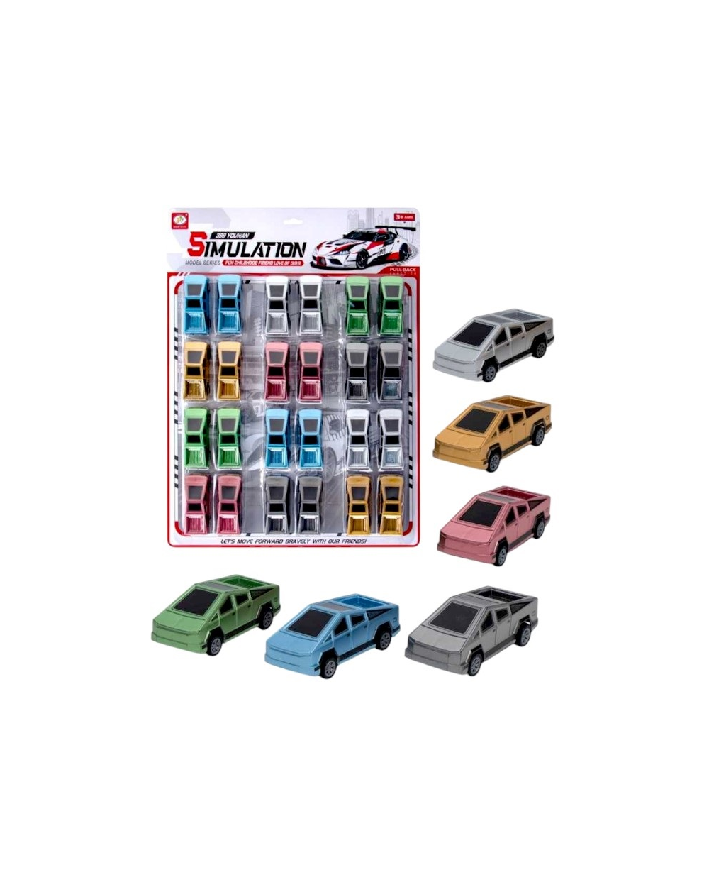 Σετ αυτοκινητάκια με Pull Back - 24pcs - 399-878B