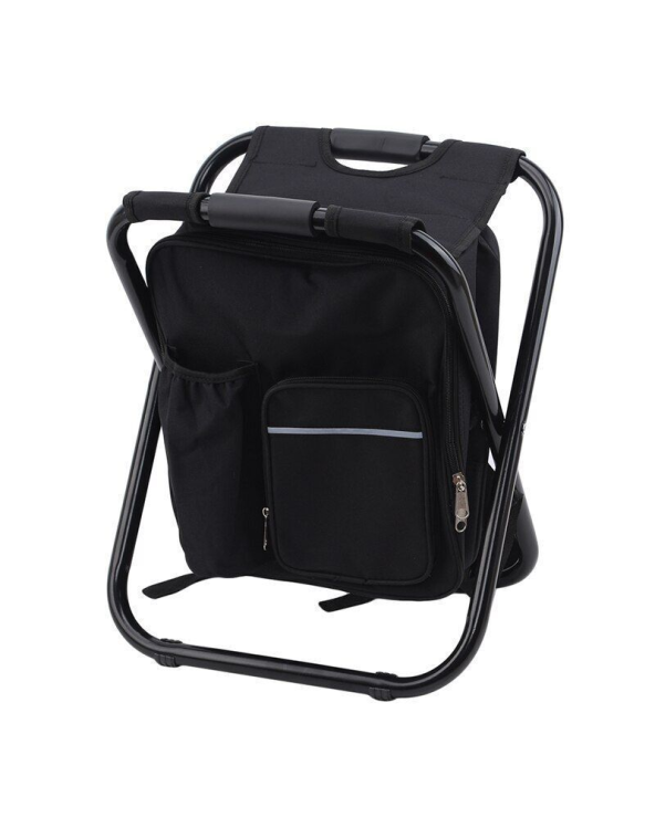 Πτυσσόμενο σκαμπό και σακίδιο camping - 1344 - 170105 - Black