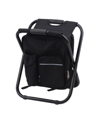 Πτυσσόμενο σκαμπό και σακίδιο camping - 1344 - 170105 - Black