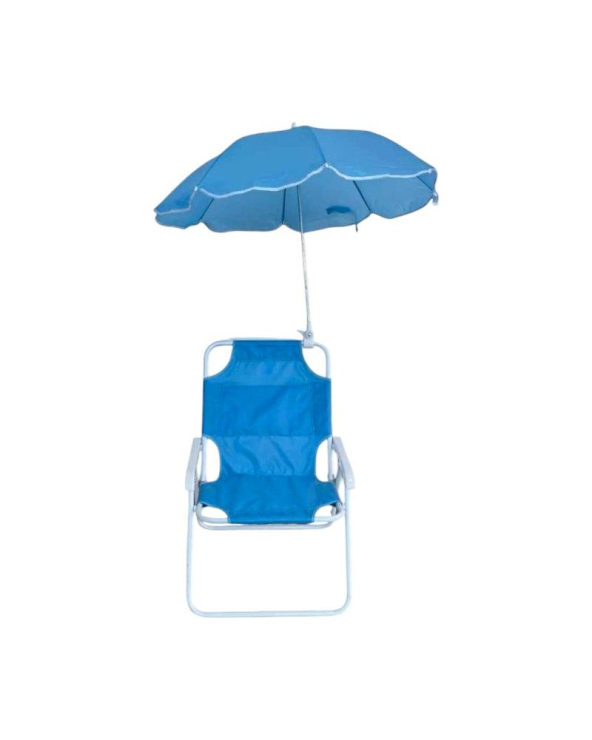 Παιδική πτυσσόμενη καρέκλα camping με ομπρέλα - 1047 - 241712 - Blue