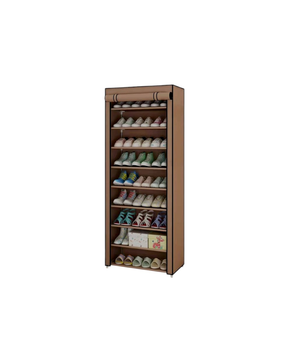 Υφασμάτινη ντουλάπα 9 ραφιών - XG10-9 - 521735 - Brown