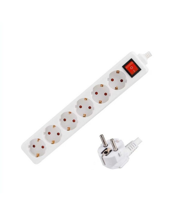 Πολύπριζο 6 θέσεων Σούκο με διακόπτη - ST-NGB06S - 3m