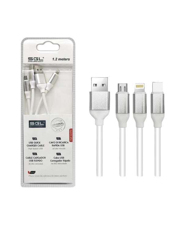 Καλώδιο φόρτισης & data 3in1 - Fast Charge - FB3 - 1.2m