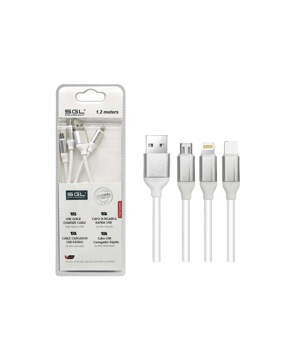 Καλώδιο φόρτισης & data 3in1 - Fast Charge - FB3 - 1.2m