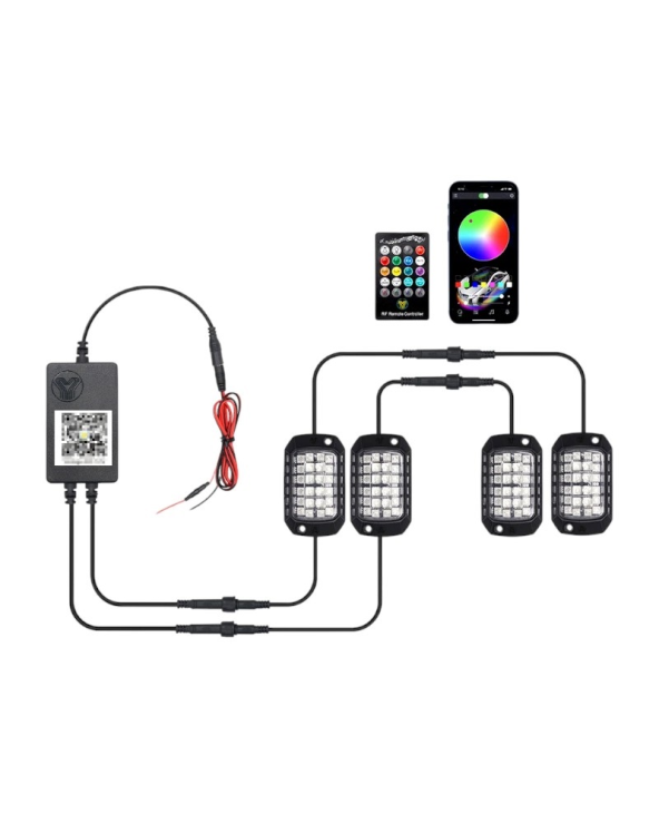 Σετ διακοσμητικά φώτα πλαισίου αυτοκινήτου LED με τηλεχειρισμό - 1112110/R04