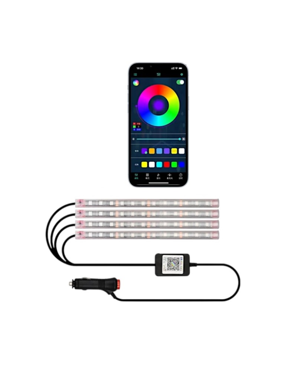 Σετ διακοσμητικός φωτισμός καμπίνας αυτοκινήτου LED με τηλεχειρισμό - D19203-P4