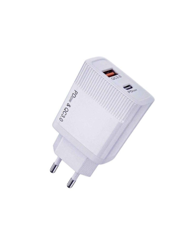 Αντάπτορας φόρτισης Fast Charge με 2 θύρες USB-A & Type-C - 20W - CX147