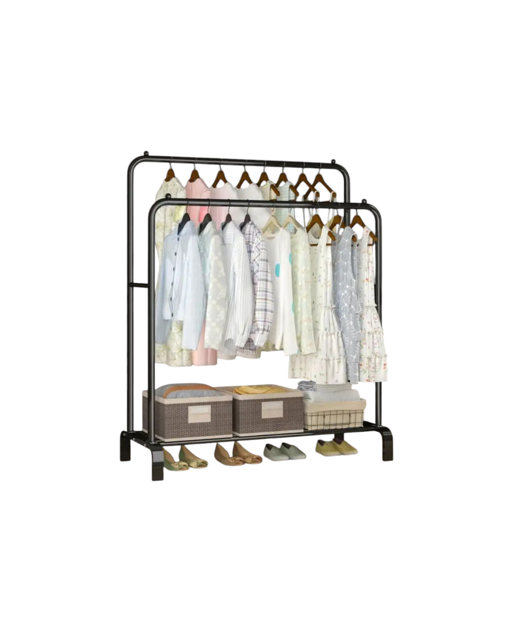 Κρεμάστρα δαπέδου με ράφι παπουτσιών - YP604 - 522572 - Black