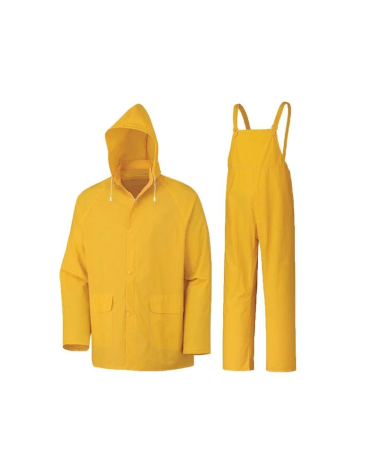 Αδιάβροχη φόρμα εργασίας με τιράντες - One Sized - 270317 - Yellow