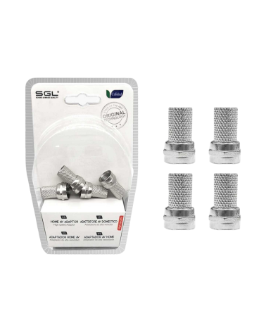 Βύσμα κεραίας TV Coaxial τύπου F - 4pcs - 1823-4 - Silver