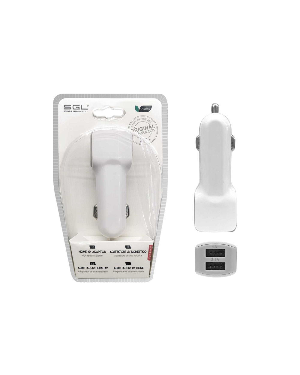 Φορτιστής αναπτήρα αυτοκινήτου με 2 θύρες USB - V2