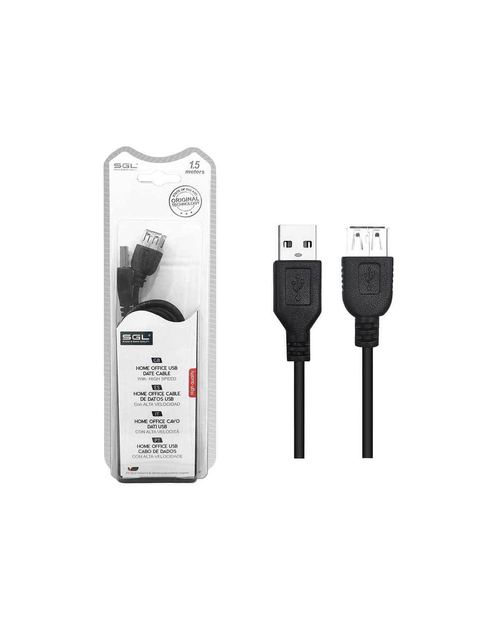 Καλώδιο USB 2.0 - 4S - Male/Female - 1.5m