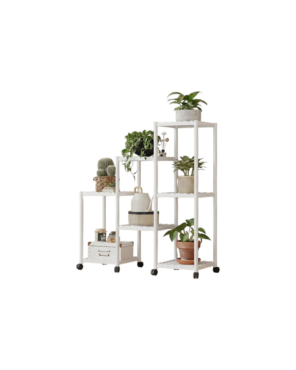 Διακοσμητική τροχήλατη ραφιέρα δαπέδου με 7 ράφια - YH9628-2A - 114128 - White