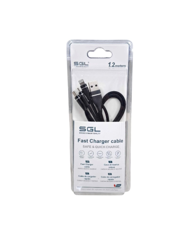 Καλώδιο φόρτισης & data 3in1 - Fast Charge - 1.2m
