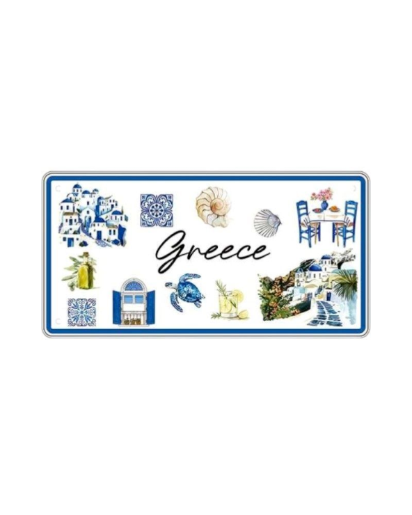Μεταλλική πινακίδα Souvenir - 12pcs - Greece - 15x30cm