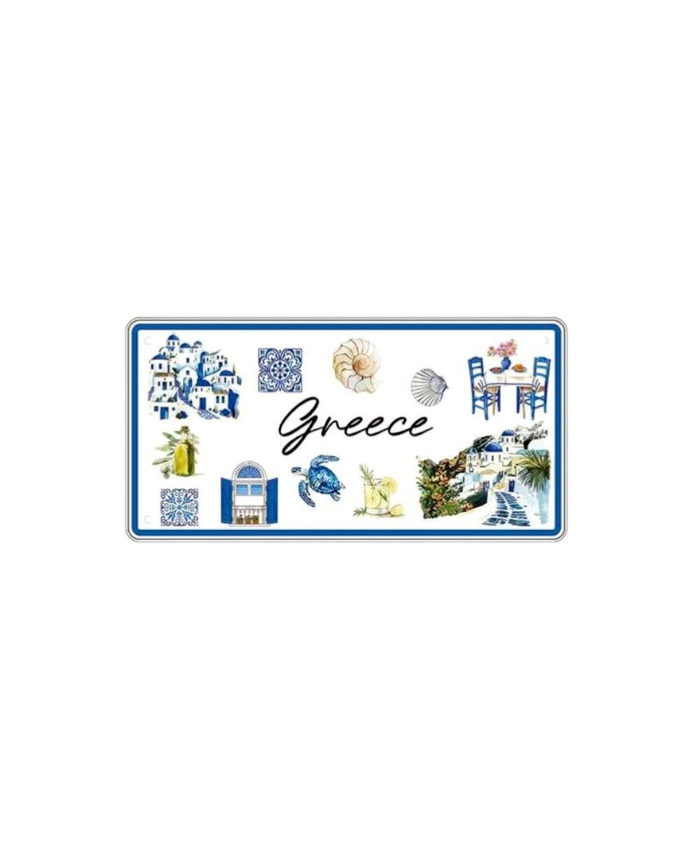 Μεταλλική πινακίδα Souvenir - 12pcs - Greece - 15x30cm