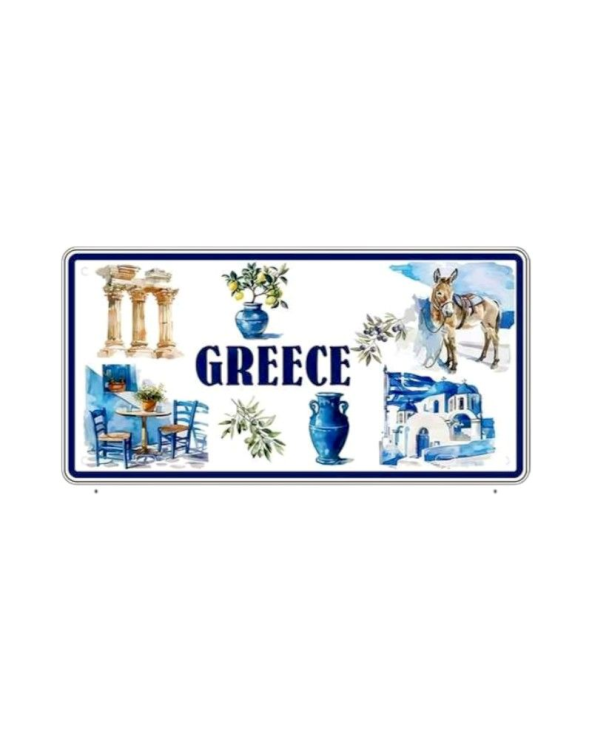 Μεταλλική πινακίδα Souvenir - 12pcs - Greece - 15x30cm