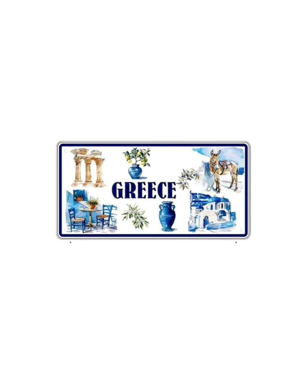 Μεταλλική πινακίδα Souvenir - 12pcs - Greece - 15x30cm