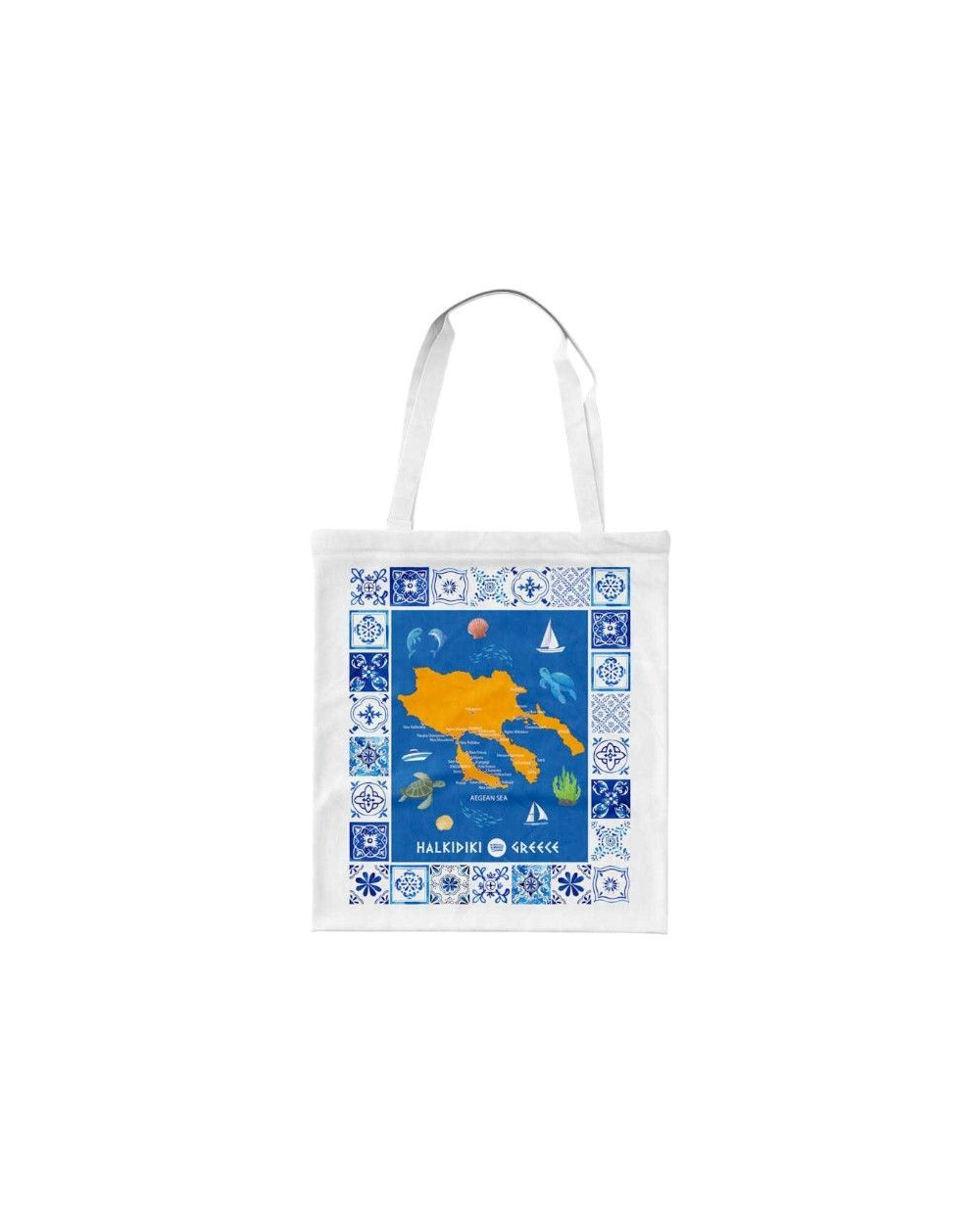 Υφασμάτινη τουριστική τσάντα καμβάς - Chalkidiki - 40x35cm