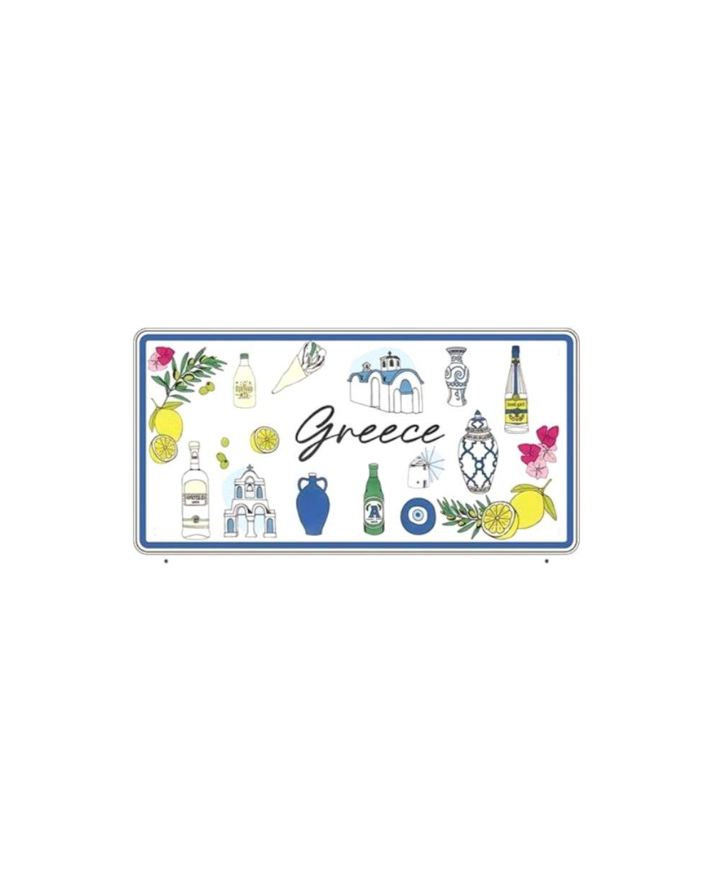 Μεταλλική πινακίδα Souvenir - 12pcs - Greece - 15x30cm