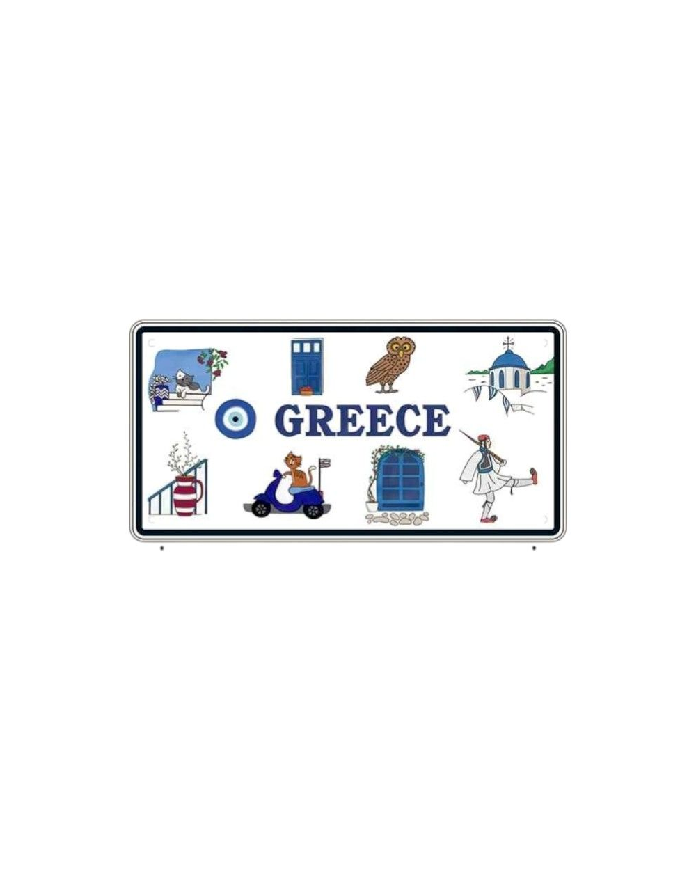 Μεταλλική πινακίδα Souvenir - 12pcs - Greece - 15x30cm