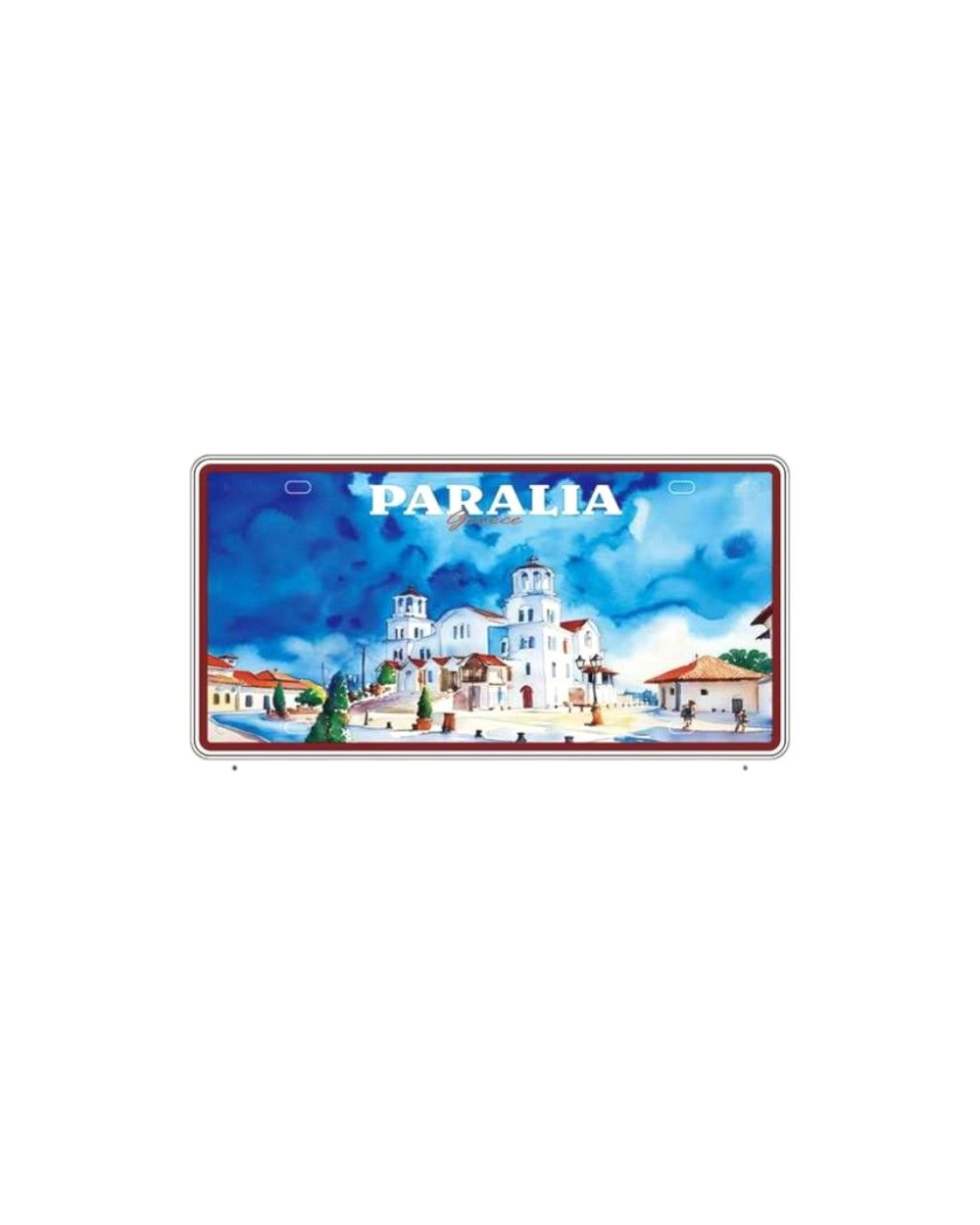 Μεταλλική πινακίδα Souvenir - 12pcs - Paralia - 15x30cm