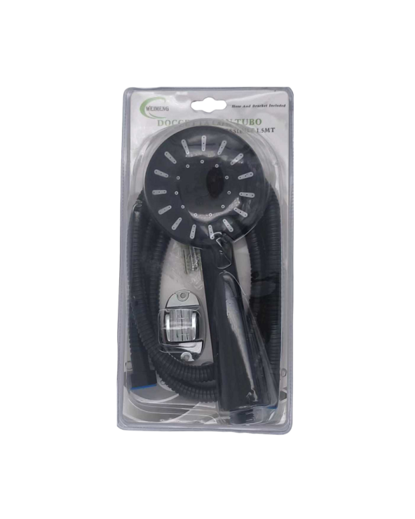 Τηλέφωνο ντους με σπιράλ και επιλογές πίεσης - 1.5m - Black