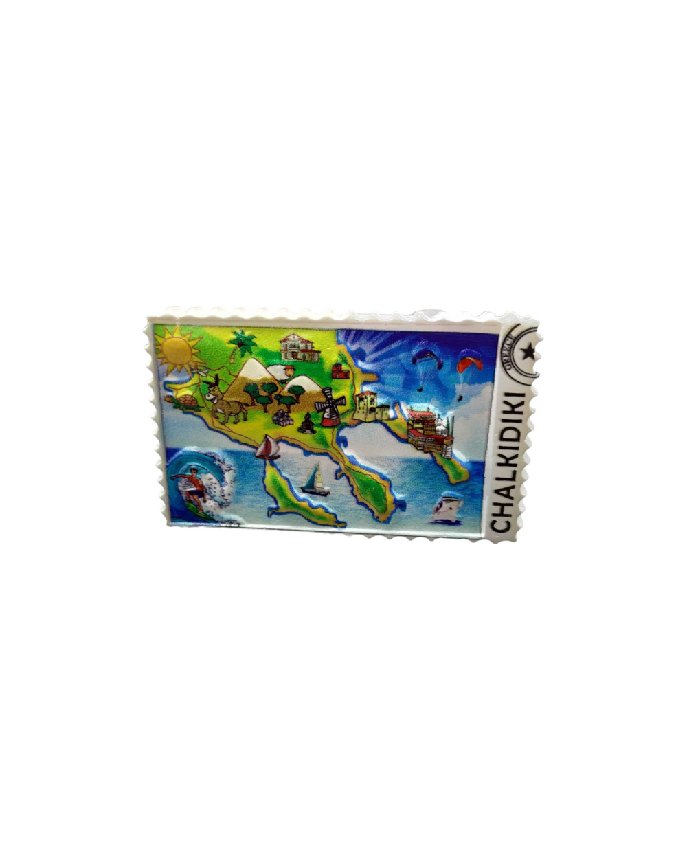 Tουριστικό μαγνητάκι Souvenir – Σετ 12pcs - Resin Magnet - Chalkidiki