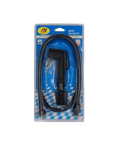 Πιστόλι ντουζιέρας με διακόπτη και σπιράλ - 1.2m - Black