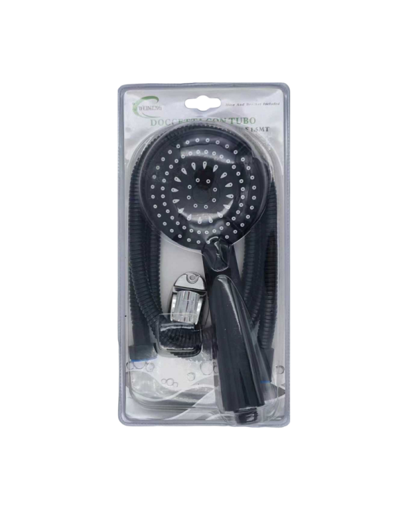 Τηλέφωνο ντους με σπιράλ και επιλογές πίεσης - 1.5m - Black