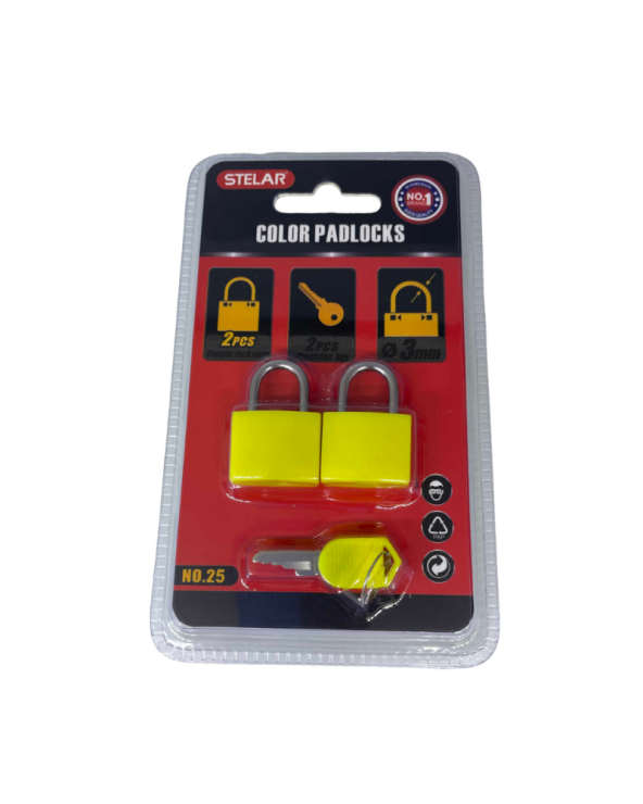 Σετ λουκέτα κοντά - 2pcs - 3mm - STELAR - TKS23 - 2pcs - 586981 - Yellow