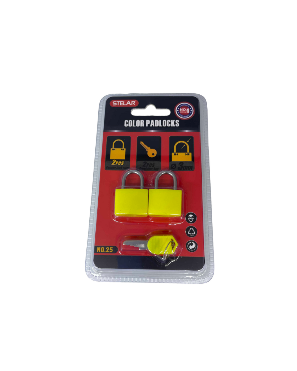 Σετ λουκέτα κοντά - 2pcs - 3mm - STELAR - TKS23 - 2pcs - 586981 - Yellow