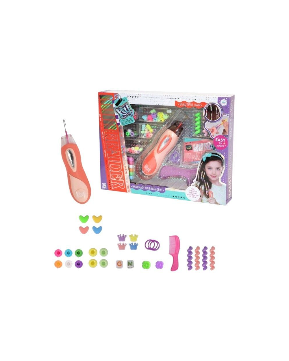 Σετ για πλεξουδάκια μαλλιών με σχέδια - KSY933