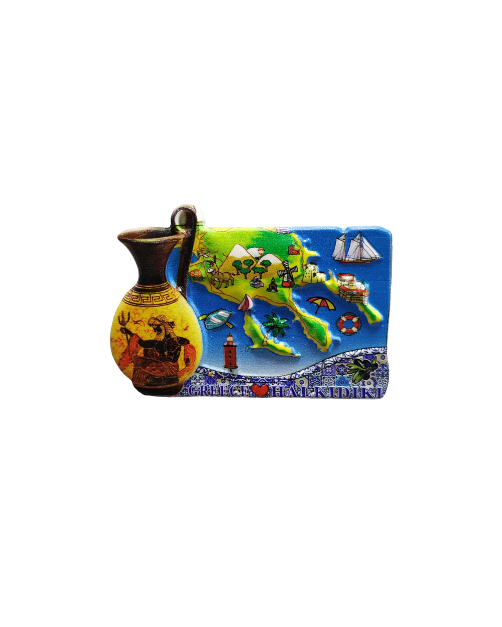 Tουριστικό μαγνητάκι Souvenir – Σετ 12pcs - Resin Magnet - Chalkidiki