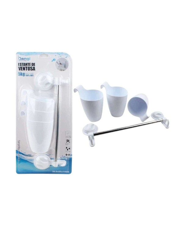 Επιτοίχια κρεμάστρα μπάνιου με ποτήρια