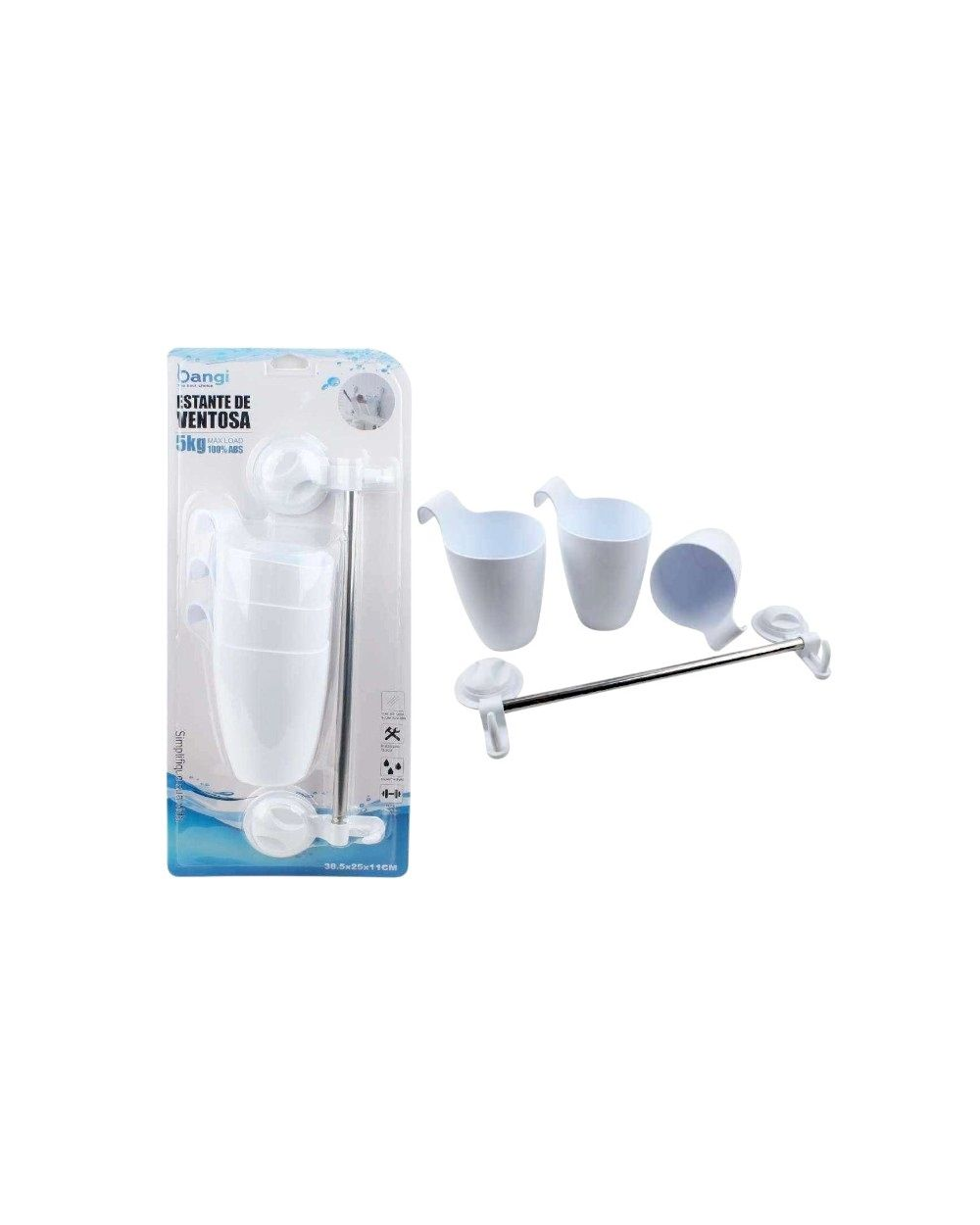 Επιτοίχια κρεμάστρα μπάνιου με ποτήρια