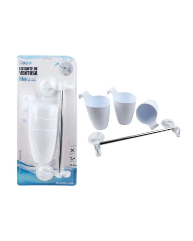 Επιτοίχια κρεμάστρα μπάνιου με ποτήρια