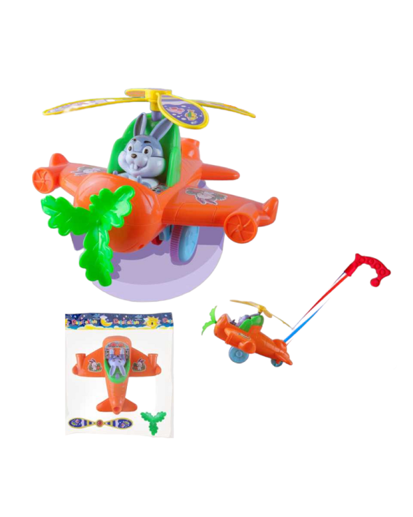 Συρόμενο παιχνίδι Αεροπλανάκι με Κουνέλι - 391
