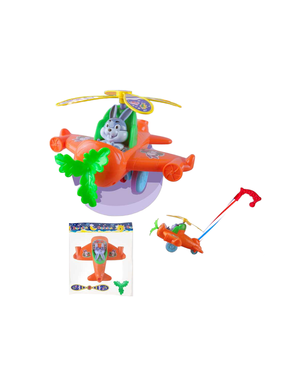 Συρόμενο παιχνίδι Αεροπλανάκι με Κουνέλι - 391