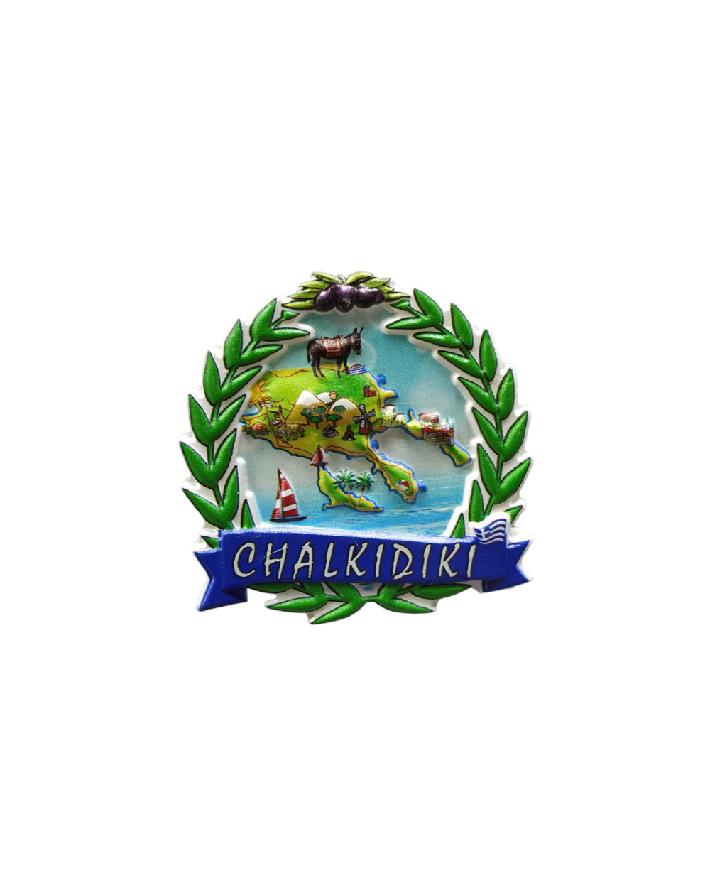Tουριστικό μαγνητάκι Souvenir – Σετ 12pcs - Resin Magnet - Chalkidiki