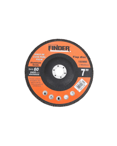 Πολύπτερο λείανσης μετάλλου για γωνιακό τροχό - 7"" - Grit60 - Finder