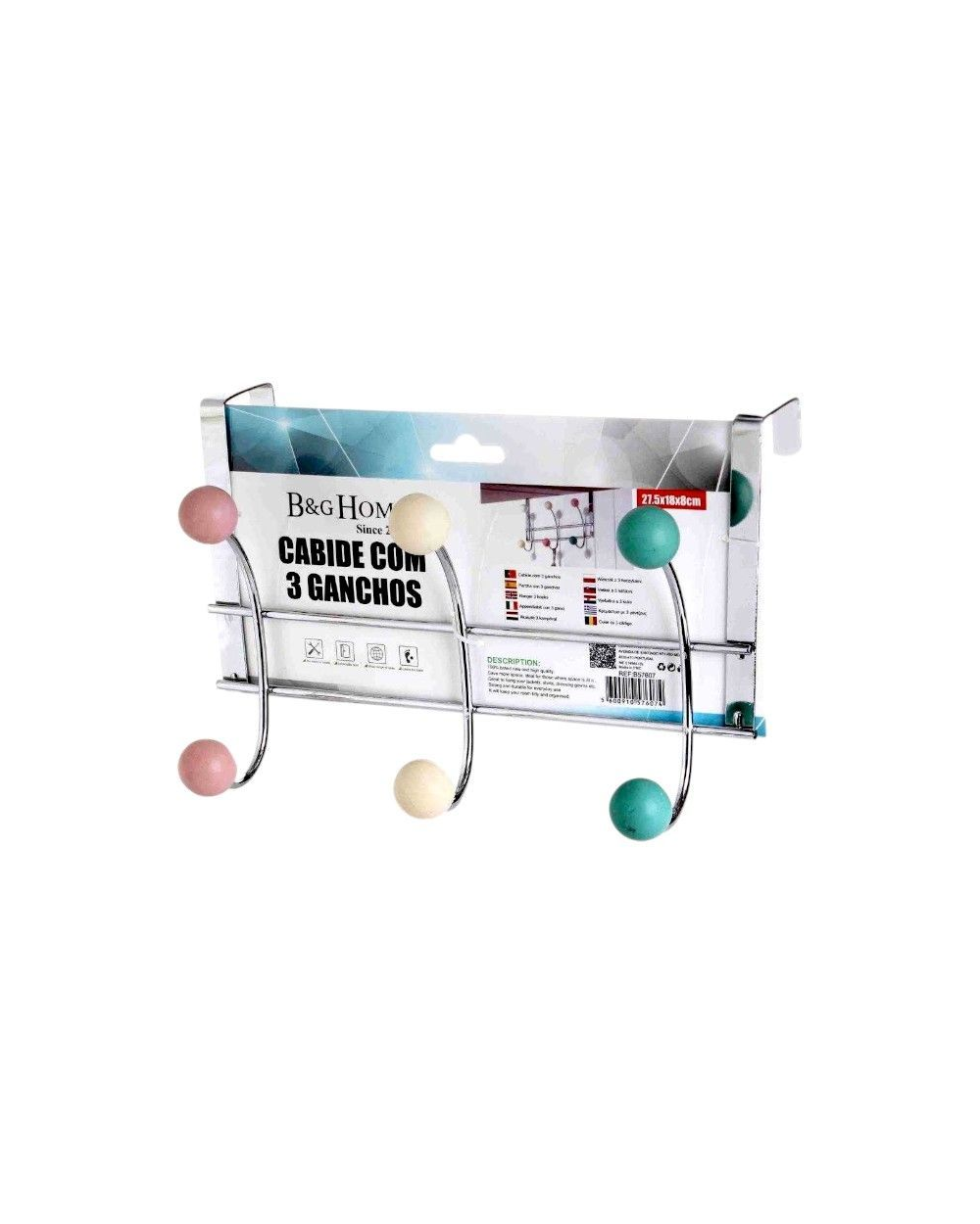 Μεταλλική κρεμάστρα πόρτας 3 θέσεων