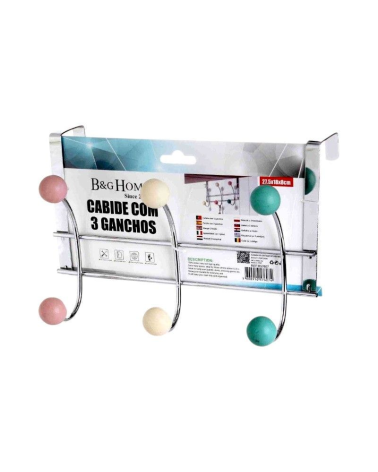 Μεταλλική κρεμάστρα πόρτας 3 θέσεων