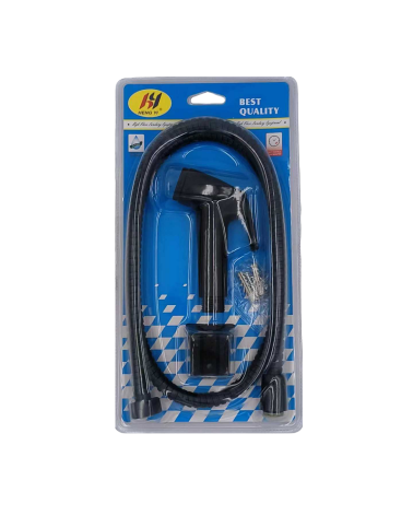 Πιστόλι ντουζιέρας με διακόπτη και σπιράλ - 1.2m - Black